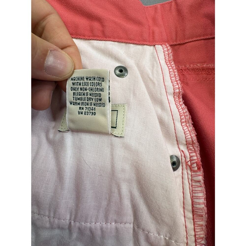 L.L. Bean Women's Shorts Size 14 Regular Coral Red Cotton Twill Chino Flat Front - Picture 5 of 8